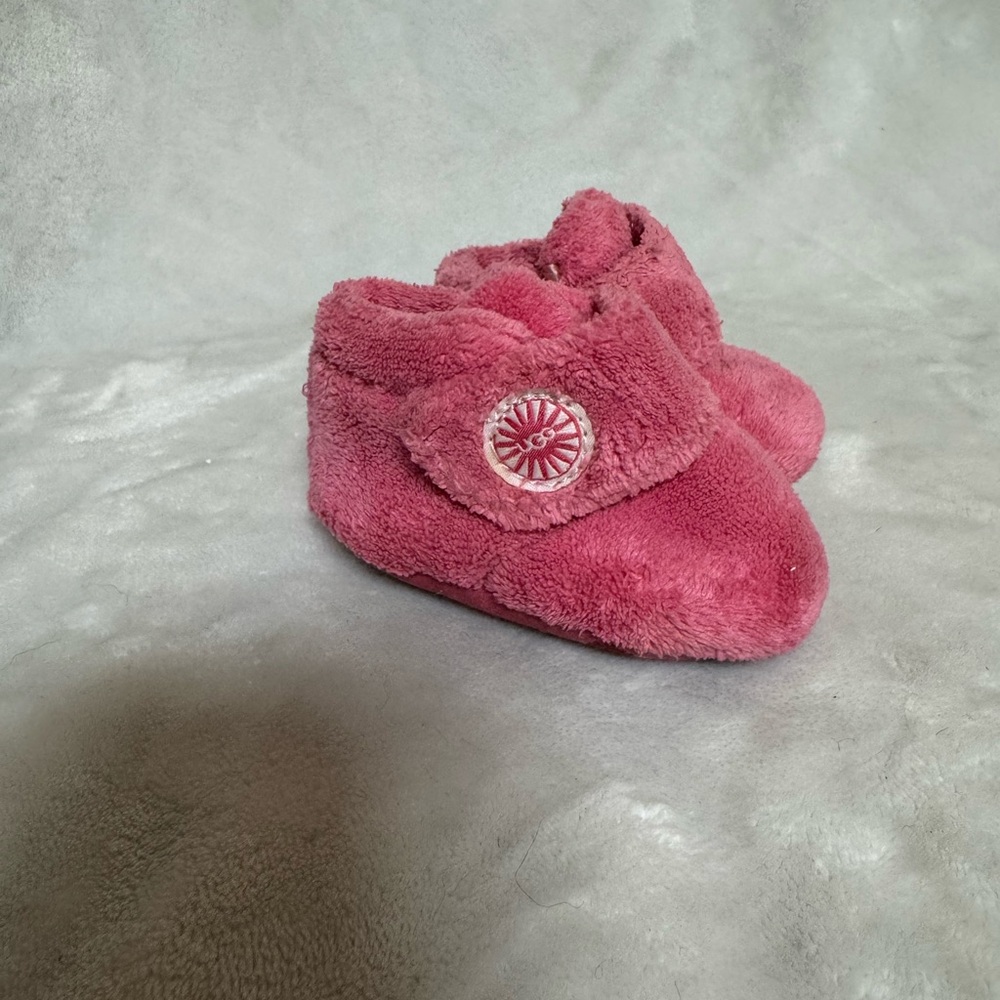 UGG Pink Fuzzy Baby Booties 0/1